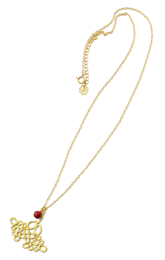 金箔ネックレス イチョウ 輪島うるし珠」 